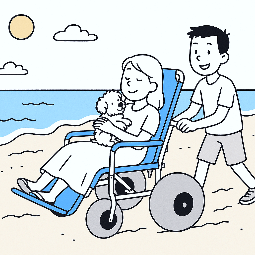 Beach walker with large wheels